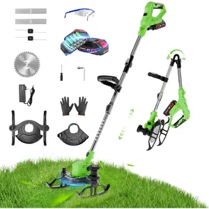Cordless Weed Wacker, 21V Lightweight Electric Trimmer   (Includes 2 x 21V  & Charger) Grass Trimmer/Brush /Lawn Edger Featuring for Yard Garden Lawn Care