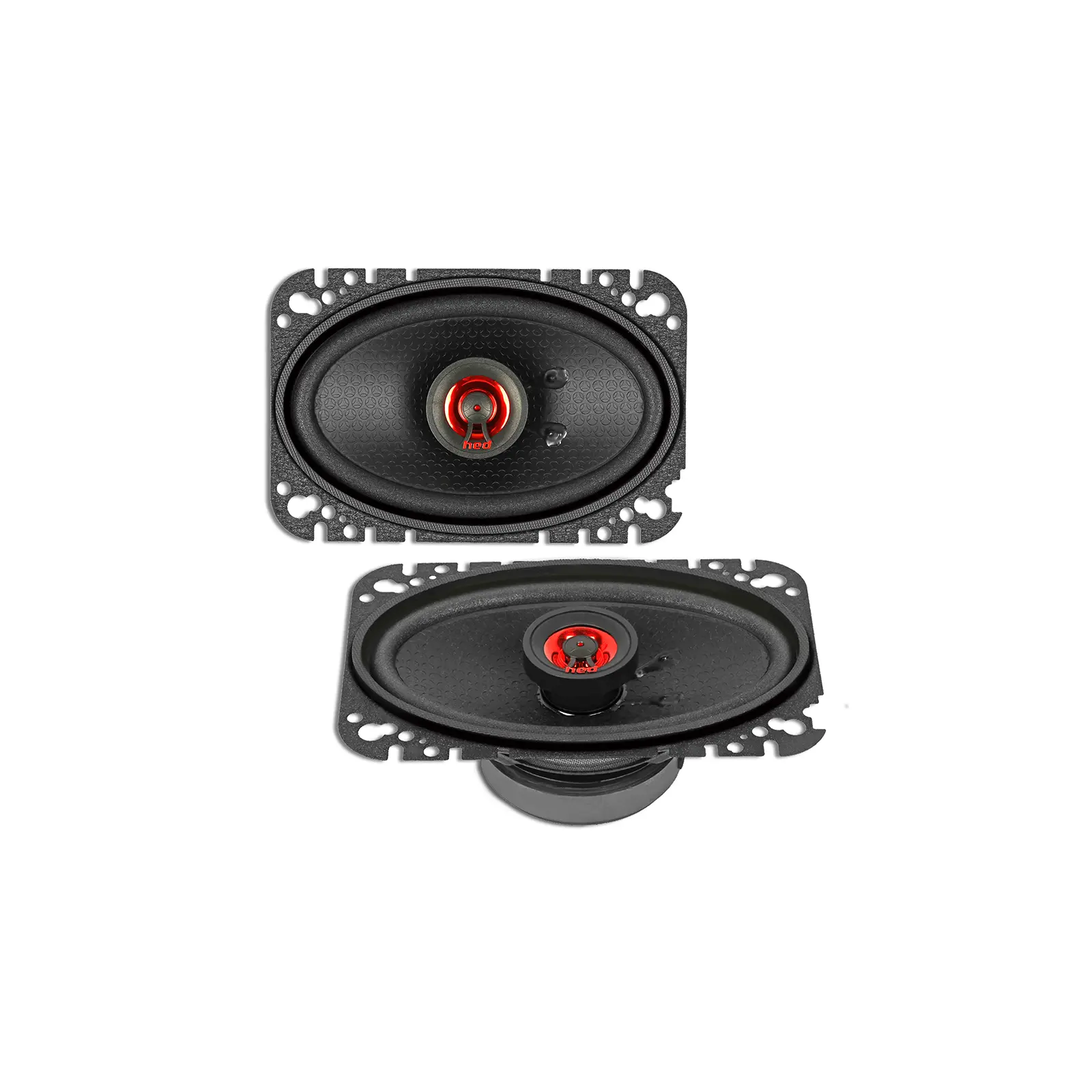 4"×6" Compact Car HED 2-Way Coaxial Full Range Speakers - H46, Neodymium Magnet, Polypropylene Construction, Loud Bass Performance, Loud Bass Speakers