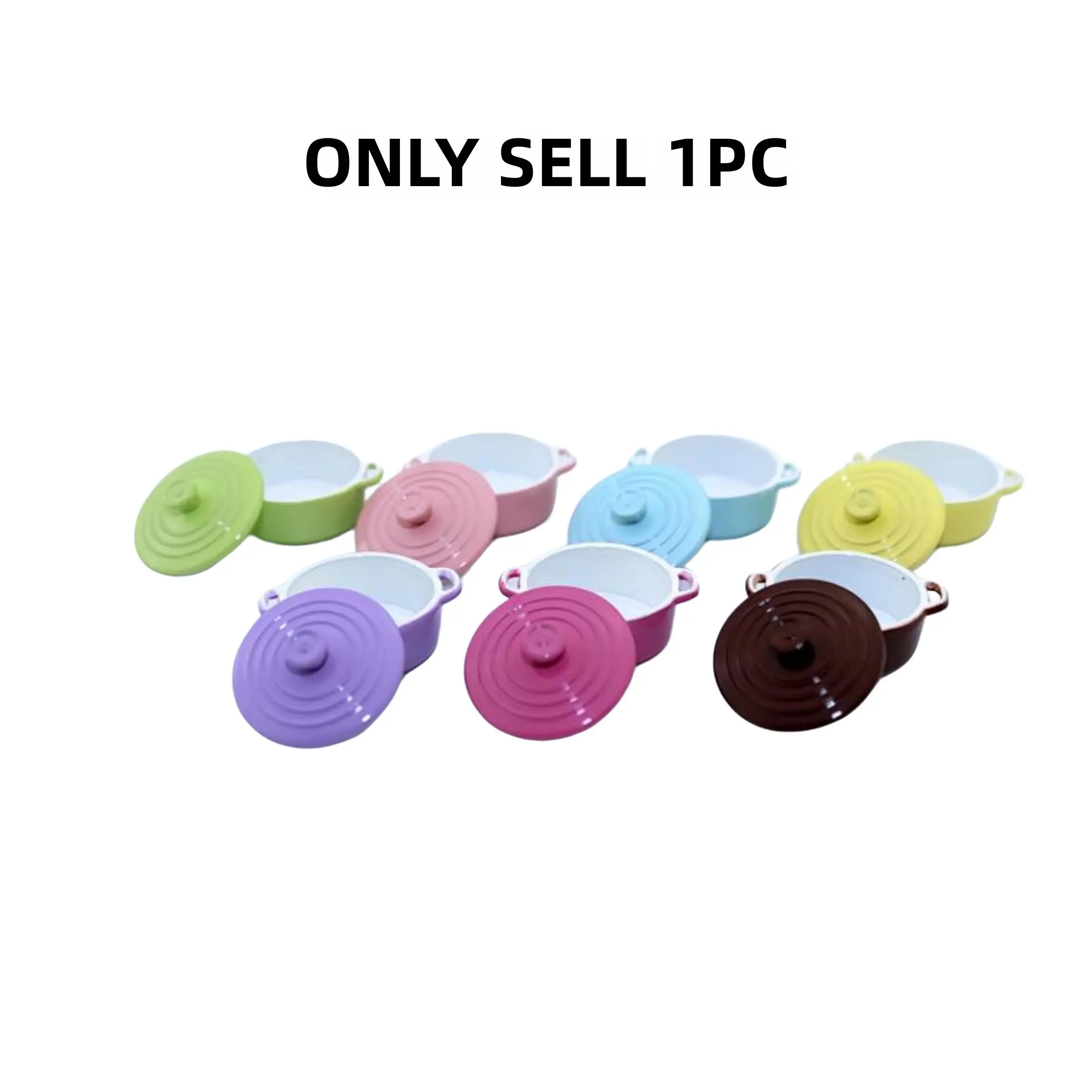 Iron Metal Smooth Mini Pot Model, Colorful Options, Cute Decorative Kitchen Decor, Non-Food Contact, Suitable for Ages 14+, Single Piece Set, Kawaii Display Decor, Miniatures