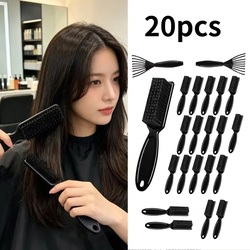 20pcs Barber Neck Duster Brush Kit, with Cleaner Rakes, Efficiently Sweeping Cut Hair Clippings Off Neck, Face, Clothes for Salon Home Hair Styling