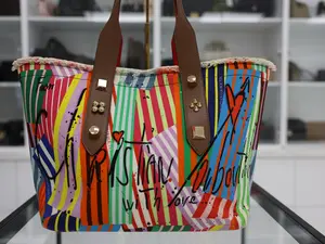 Pre-owned christian CANVAS Tote Bags LOUBOUTIN FRANGIBUS MM TOTE BAG