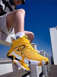 Men's Basketball Shoes, Sporty Lace Up High Top Basketball Shoes, Basketball Footwear for Men, Basketball Shoes for Outdoor Sports, Stylish Basketball Shoes