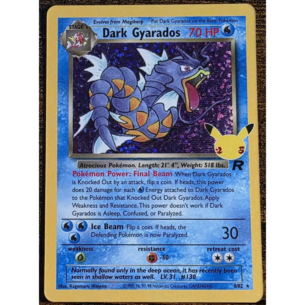 Dark Gyarados 8/82 Holo Rare Pokémon Celebrations Classic Collection 25th Anniversary