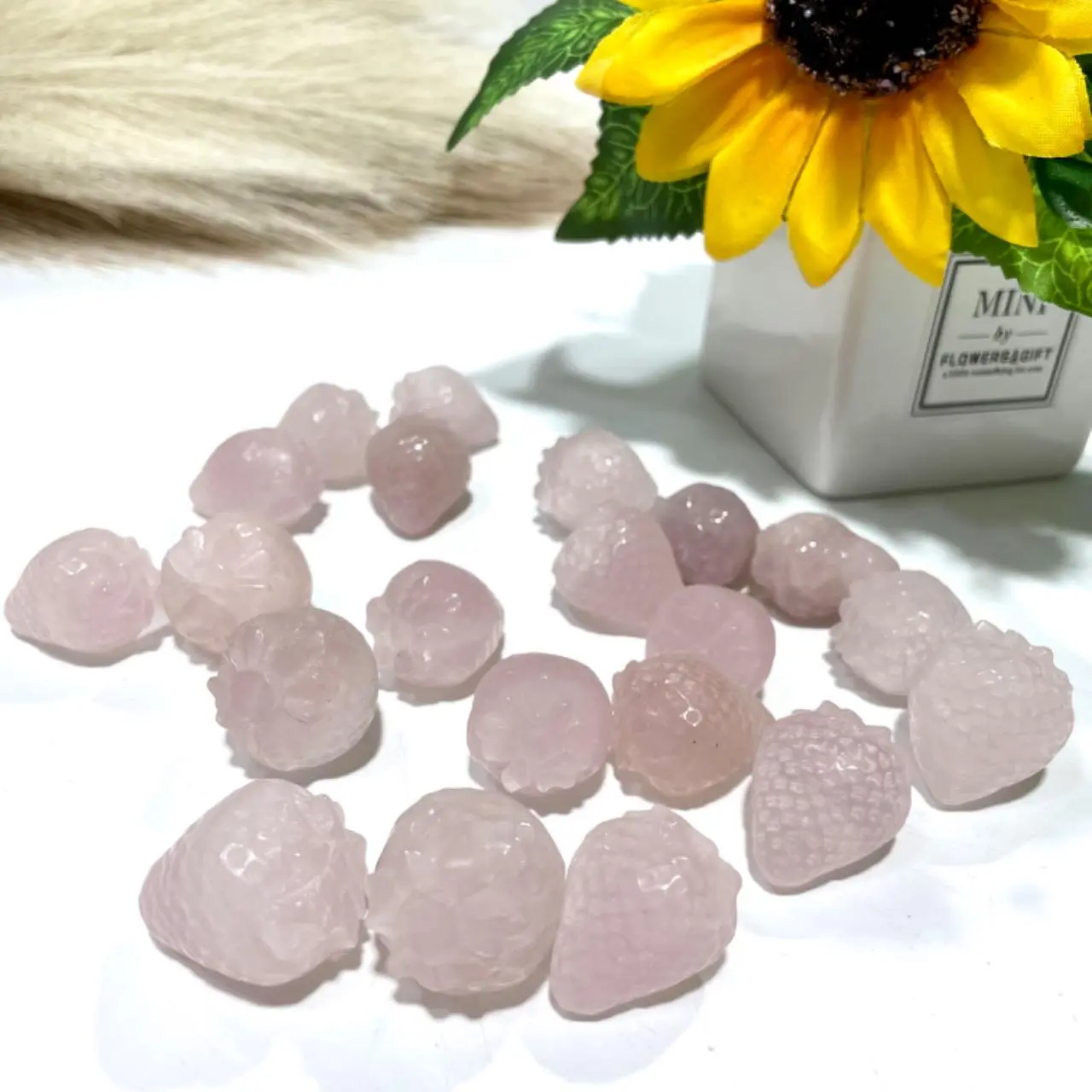 4 Counts Rose Quartz Strawberries Crystal Natural Crystals Healing Stones Crystal Jewelry Shop Pretty Crystals Home Decoration From IG Crystal