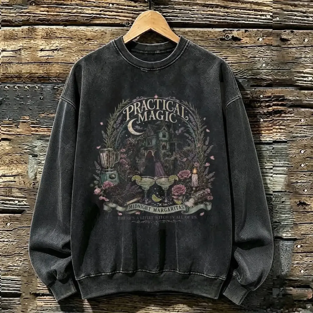 Midnight Margaritas Sweatshirt, Witchy Halloween Sweatshirt, Vintage Witch Sweatshirt, Practical Magic Inspired Crewneck, Spooky Season Pullover, Witchy Gift for Women