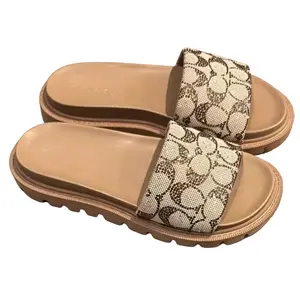 Brynn Signature Crystal Jacquard Slide Sandal for Women, Summer Crystal embellished sandals,Original Rubber Outsole Fasion Women's Slippers(NO BOX)