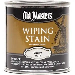 212 MAIN Old Masters 11316 Interior Oil-Based Cherry Wiping Stain - Slow Dry, 0.5 pt, 240 VOC, for Bare Wood and Car Paint Care
