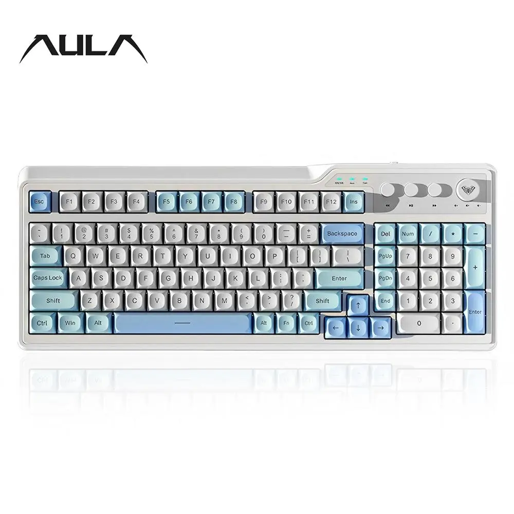 AULA F3099 Wireless Computer Keyboard, 99-key Layout Wireless Keyboard, Fashionable Color Matching Keyboard, Ergonomic Design Keyboard for Office & Gaming, Durable Keyboard, USB Rechargeable Keyboard, Multifunctional Keyboard, Keyboards Wireless