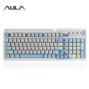 AULA F3099 Wireless Keyboard, 99-key Layout Wireless Keyboard, Fashionable Color Matching Keyboard, Ergonomic Design Keyboard for Office & Gaming, Durable Keyboard, USB Rechargeable Keyboard, Multifunctional Keyboard
