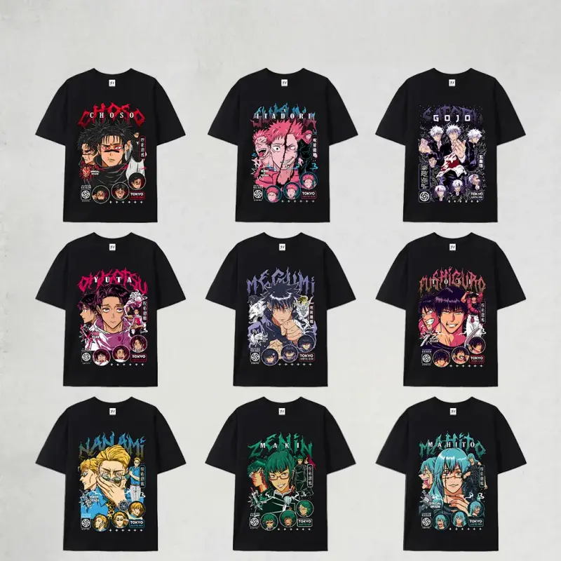 Jujutsu Kaisen JJK Anime T-Shirt 9 options available,  Pick Your Sorcerer Gojo Toji Megumi Yuji Graphic Tee, Vintage Cotton Streetwear Oversized Shirt, Perfect Anniversary Graduation Birthday Gift for Boyfriend Anime Lovers, Gifts For Boyfriends, Custom I