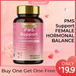 Conrviser PMS Support for Women Hormonal Balance Cramp Relief Mood Stabilizer Vegan Non-GMO Herbal Supplement for Period Care