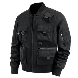 Mens Military Tactical Jacket Cargo Flight Bomber Jacket Waterproof Polyester Windbreaker with Multi Pockets Tactical jacket