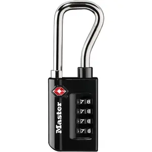 Padlock, Set Your Own Combination TSA Accepted Luggage Lock, 1-5/16 in. Wide, 4696D, Black