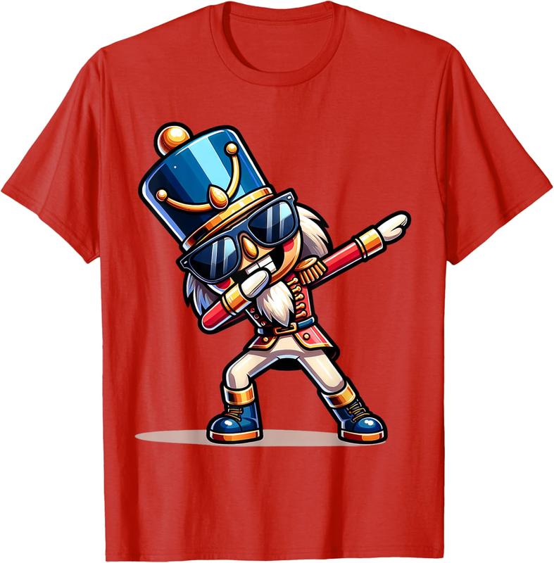 Christmas Nutcracker Dabbing Boys Santa Xmas Funny Gift Unisex T-Shirt Sweatshirt Hoodie Hooded Cotton Menswear Man Classic Short Sleeve Tshirt