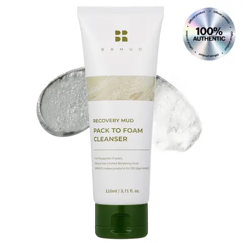 BRMUD Celeb's Choice! Relief Mud Pack to Foam Facial Cleanser - Official Product Purifying & Hydrating Korean Foaming Face Wash for Pore Sebum Control (3.72 fl oz)