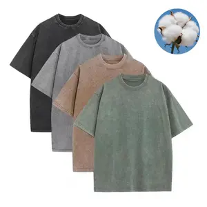 Men’s Loose Fit Vintage Heavyweight Pure Cotton T‑Shirt, Washed Finish, Drop Shoulder Short Sleeve — Unisex, Casual Fitness Wear for Everyday Use