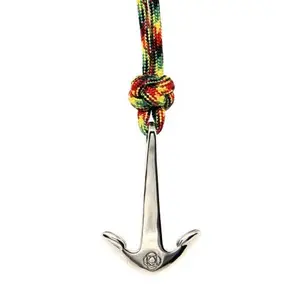 Rasta Anchor Adjustable Necklace Stainless Steel 191