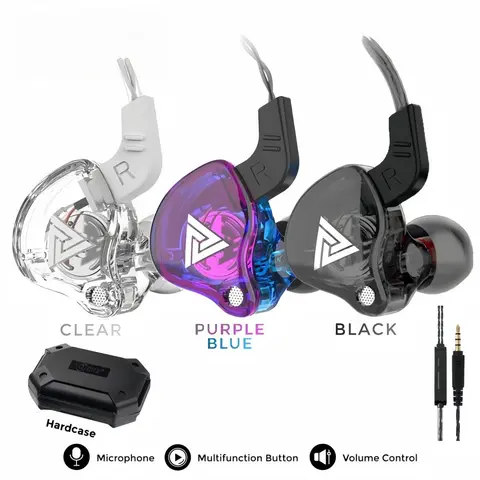 AK3/AK6 Portable Wired In-Ear Earphone, Wired Headphones With Mic, HiFi Subwoofer Noise Cancelling Wired Earphones for Game Sports, 3D Stereo Sound Headphones For Gym & Sports & Game, Headphones 8D Audio, Electronic Audio Earbud