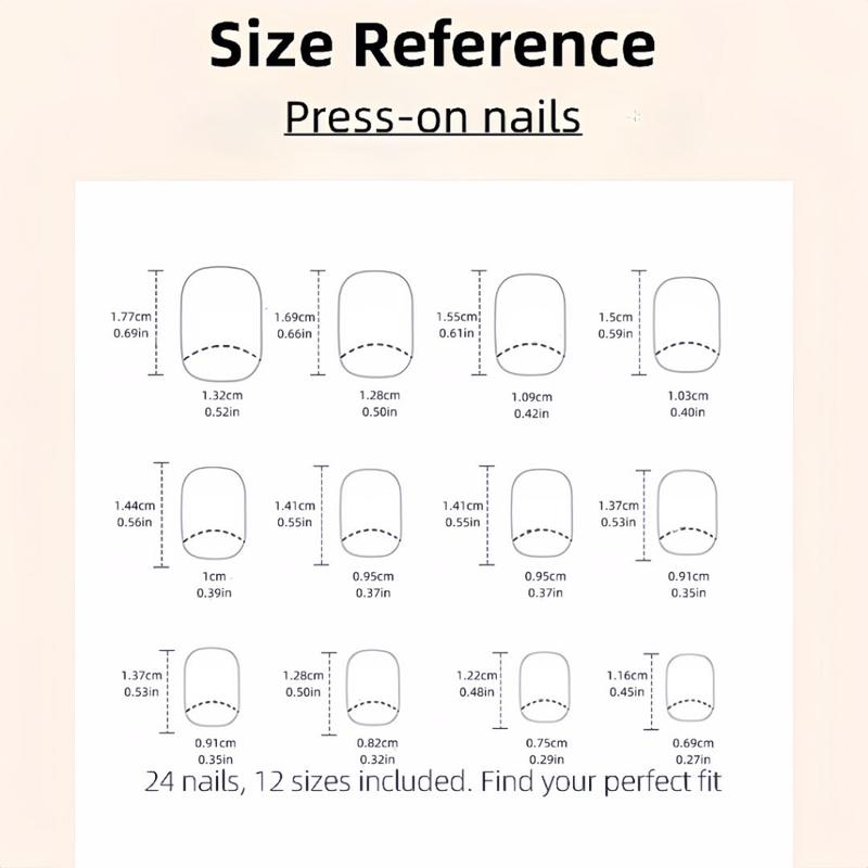 Sweet Floral Short Square Fake Nails Set, Light Glossy Design, Removable Daily Wear for Girls & Women, 24 Pieces