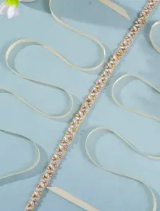 1pc Long Bridal Belt Rhinestone Wedding Belt Gold Diamond Belt Ladies Crystal Thin Wedding Belt Wedding Belt