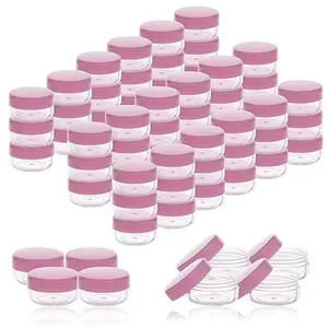 3 Gram Sample Containers with Lids, 100 Count Tiny Sample Jars, 3ML Makeup Cosmetic Containers for Lip Balms, Lotion, Powder, Beauty Products(Pink Lids)