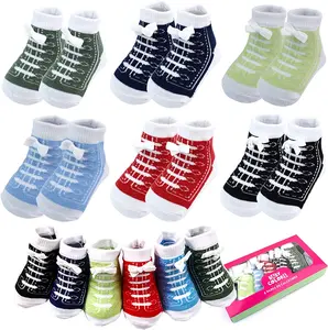 Cute Socks,Baby's Cartoon Shoes Shape Print Anti-Slip Crew Socks, Cute Cozy Socks for Infant Toddler Kids, Soft Cotton, Limited Stock