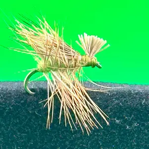 Elk hair Caddis dry flys with a green body