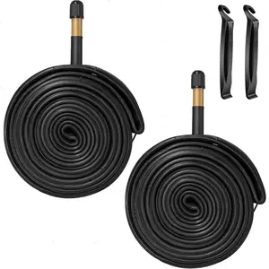 2 Pack 27.5'' Bike Inner Tubes 27.5x2.125/2.20/2.25/2.35 MTB Bicycle Replacement Butyl Rubber Inner Tube with 48mm Schrader Valve/Presta Valve for Mountain MTB Road Bike