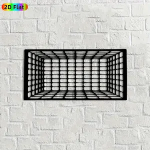 1pc Optical Illusion Grid Metal Wall Art, Mind-Bending Grid Statue Mural, Ideal Gift for New Year, Christmas, Optical Art Enthusiasts, Powder-Coated Metal Wall Decor Wall Sculptures,  Unique Decor for Modern Home Enthusiasts