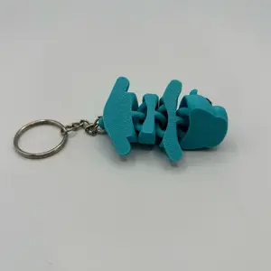 Blue Hippopotamus Fidget Keychain - Adorable Design for Keyring Use