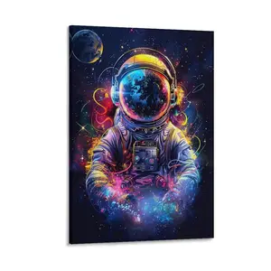 Astronaut Decor Wall Art Spaceman Wall Decor Astronaut Poster Poster Canvas Wall Art For Bedroom Decor Bar Office Room Decor Gift
