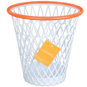 Basketball Trash Can,4.5 Gallon Wastebasket, Easter basket,Garbage Can, Basketball Hoop Style,Basketball Net Waste Basket,Basketball gift,Size Dia11"x12"for Basketball Party, Classroom,Gym