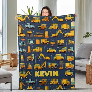 Construction Blanket, Kids Work Vehicles, Construction Truck Blanket-Construction  Suitable for beds and sofas can also be given as a gift
