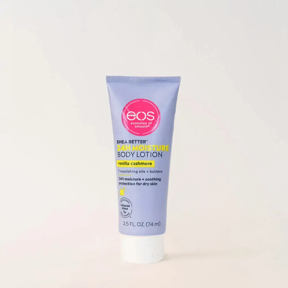 Vanilla Cashmere Travel Size 24H Moisture Body Lotion, Moisturizing Body Care, Made with Shea, Hypoallergenic & Lightweight