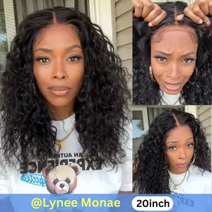 Lynee Monae’s style Sunber No Slip Water Wave 7x5 Pre-Cut Lace Glueless Human Wigs Wear Go Flawless Hold Natural Black Color 180% Density TikTokShopRestock FallFreshness