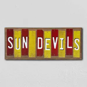Sun Devils Team Colors College Fun Strips Novelty Wood Sign WS-854