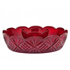 212 MAIN Dublin Red Mini Chip and Dip Serving Bowl - Kitchen Cutlery & Tableware Accessory, Dishware, Kitchen Accessory