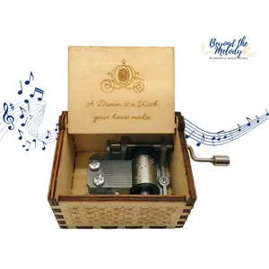Beyond The Melody A Dream Is a Wish Your Heart Makes Wooden Music Box Hand-Cranked Musical Keepsake for Kids & Travel Lovers Eco-Friendly & Compact Design