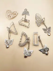 1PC Butterfly Heart Pendant Chain Metal Hair Clip, Elegant Hollow Design, Versatile Accessory for Travel and Beachwear, All Seasons