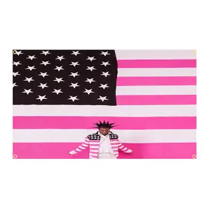 Lil Uzi Pink Tape Vert Hip Pop Rapper Music Art Flag Tapestry Wall Hanging Bed Room Bar Aesthetic Room Decor 60X40