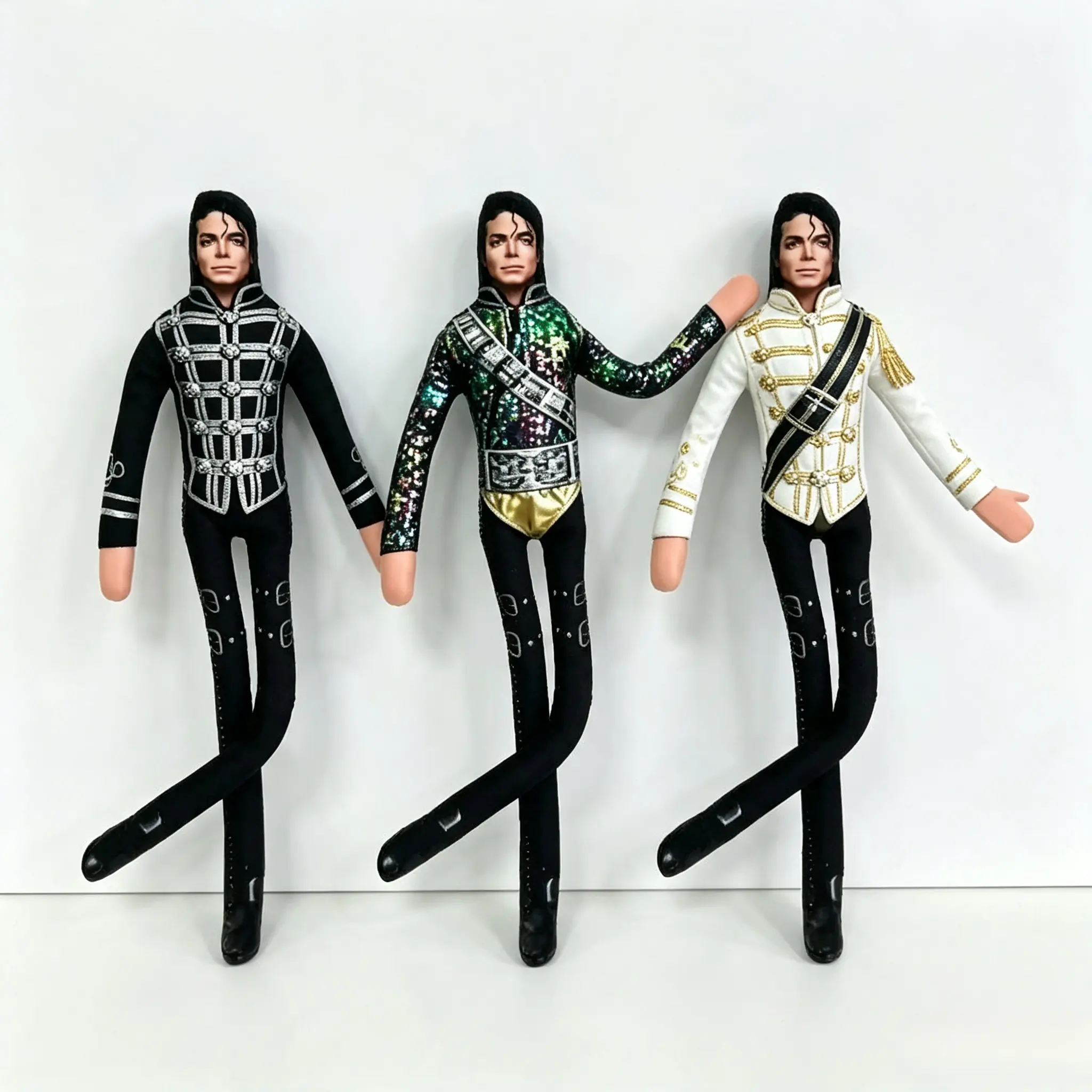 New Sequined Michael Jackson Cosplay Figure – Plush Toy, Room Decor, Articulated Abstract Figure, Gift, Trendy Character Merchandise (28cm/11in)