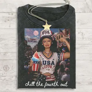 Comfort Colors Funny Doll Chill The Fourth Out Shirt, 4th Of July Doll Face Meme Tee, Sassy Patriotic Doll Graphic Tee, Vintage Sarcastic America Outfit