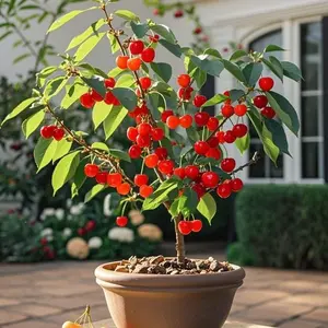 50 PCS Dwarf Cherry Tree Seeds – Sweet & Juicy Fruit, Fast-Growing, Hardy & Easy to Grow, Ideal for Small Gardens & Containers