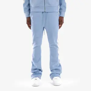 Copper Rivet 'Saints' Mohair Pearl Stacked Sweat Pants (Light Blue) 531581