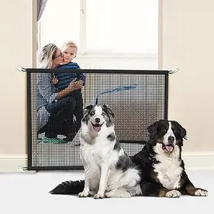 Dog Screen Mesh Gate for Stairs Pet Gates for The House: for Doorways Stairways Indoor 29 inches Tall, 38 inch Wide, Fits 32-35 inch Openings