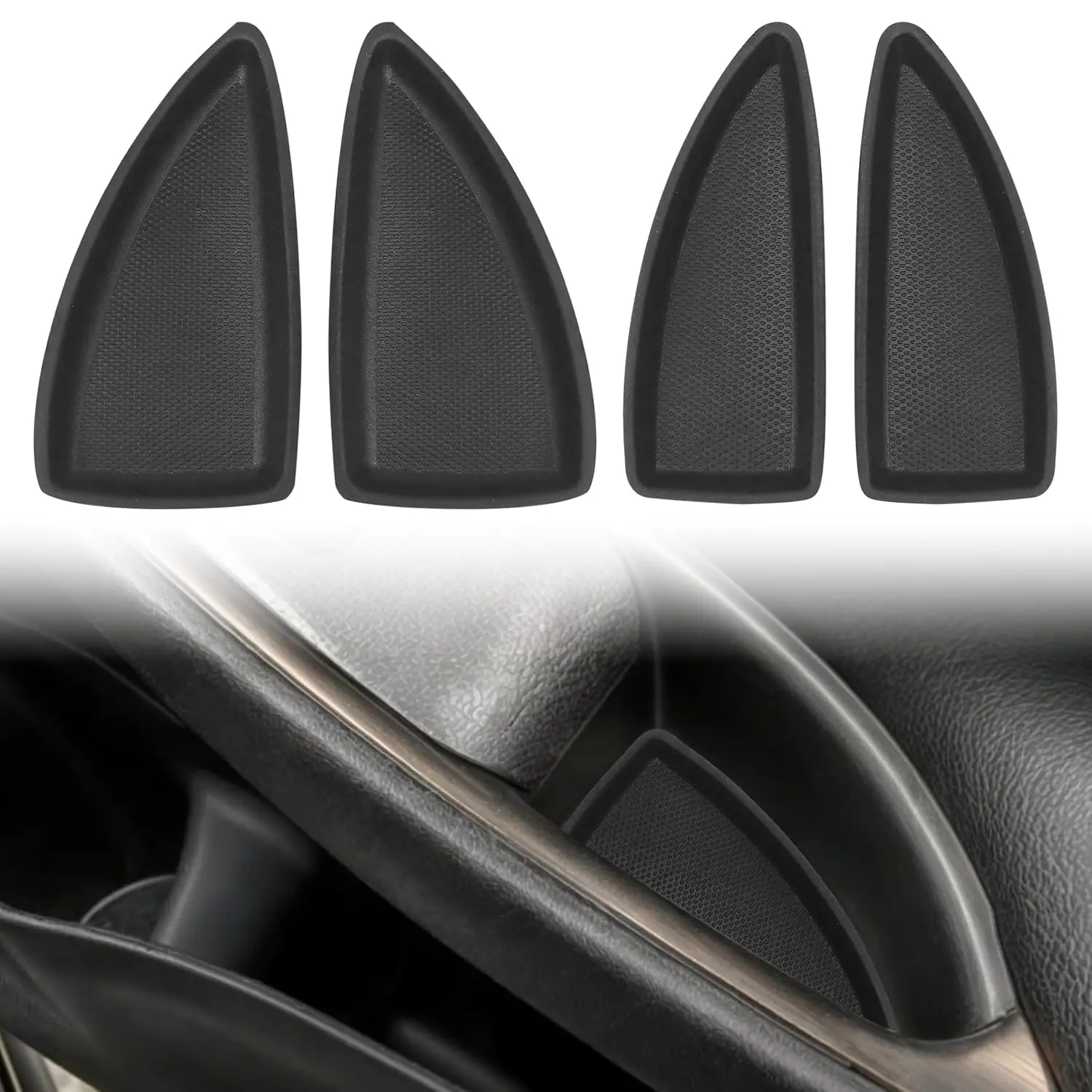 4PCS Bolt-On Door Switch Bezel Cap Replacement for Chevrolet Malibu 2016-2017-2018, Left/Right Front/Rear Plastic Interior Fastener Clips, Part #23451118, Easy To Use Car Interior Accessories Set
