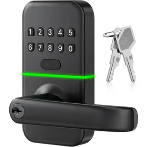 Door Handle Lock with Keypad:  Keyless Entry Digital Knob for Front Door -   Lock with Keypad - Exterior Code Door Knob - Easy Installation