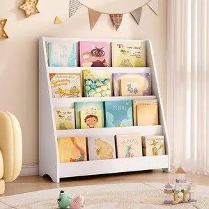 4-Tier Kids Bookshelf, Toddler Book Display Shelves, Helps Keep Bedrooms, Playrooms, and Classrooms Organized,White