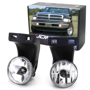 iJDMTOY Complete Set Fog Lights Foglamps with 880 Halogen Bulbs For 2nd Gen 1994-2001 Dodge RAM 1500, 1994-2002 RAM 2500 3500