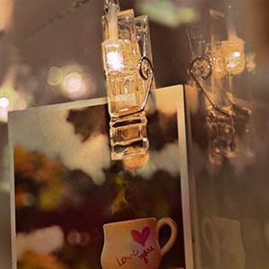 10ft 20 Photo Clip String Lights, Fairy Lights Battery Operated with Clips for Hanging Pictures Cards, Bedroom Wall Decor Party Wedding Home Halloween Christmas Decorations, Warm White